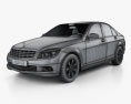 Mercedes-Benz C级 2013 3D模型 wire render