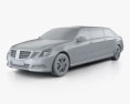 Mercedes Binz Eクラス リムジン 2010 3Dモデル clay render