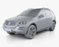 Mercedes-Benz MLクラス 2011 3Dモデル clay render