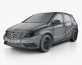 Mercedes-Benz B级 2014 3D模型 wire render