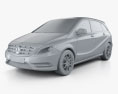 Mercedes-Benz B级 2014 3D模型 clay render