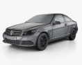 Mercedes-Benz C级 coupe 2014 3D模型 wire render