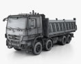 Mercedes-Benz Actros Tipper 4アクスル 2014 3Dモデル wire render
