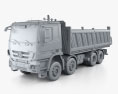 Mercedes-Benz Actros Tipper 4アクスル 2014 3Dモデル clay render
