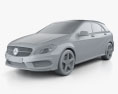 Mercedes-Benz Aクラス 2015 3Dモデル clay render