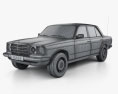 Mercedes-Benz W123 Sedán 1975 Modelo 3D wire render