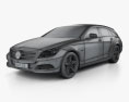 Mercedes-Benz CLS-class X218 Shooting Brake 2016 3d model wire render