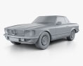 Mercedes-Benz SL级 R107 coupe 1972 3D模型 clay render