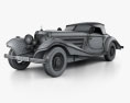 Mercedes-Benz 500K Special 雙座敞篷車 1936 3D模型 wire render