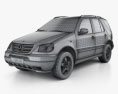 Mercedes-Benz M-клас (W163) 2005 3D модель wire render