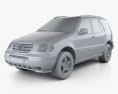 Mercedes-Benz M 클래스 (W163) 2005 3D 모델  clay render