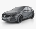 Mercedes-Benz A-class with HQ interior 2015 3d model wire render