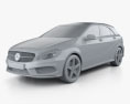 Mercedes-Benz Classe A con interni 2015 Modello 3D clay render