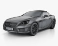 Mercedes-Benz SLK级 55 AMG 2015 3D模型 wire render
