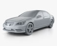 Mercedes-Benz S级 (W221) 2013 3D模型 clay render