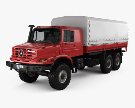 Mercedes-Benz Zetros Flatbed Truck 3-axle 2014 3d model
