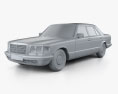 Mercedes-Benz S-Klasse (W126) 1993 3D-Modell clay render