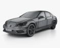 Mercedes-Benz S 클래스 (W221) 인테리어 가 있는 2013 3D 모델  wire render