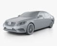 Mercedes-Benz S-class (W222) with HQ interior 2017 3d model clay render