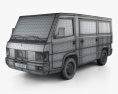 Mercedes-Benz MB100 パネルバン 1995 3Dモデル wire render