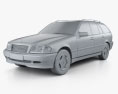 Mercedes-Benz C-class (S202) estate 2000 3d model clay render