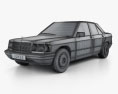 Mercedes-Benz 190 (W201) 1993 3D模型 wire render