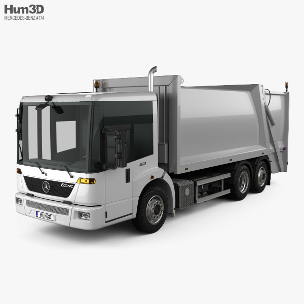 Mercedes-Benz Econic Garbage Truck Rolloffcon 3axle 2012 3D model