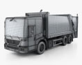 Mercedes-Benz Econic ごみ収集車 Rolloffcon 3axle 2012 3Dモデル wire render