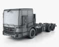 Mercedes-Benz Econic Fahrgestell LKW 3axle 2016 3D-Modell wire render