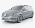 Mercedes-Benz B级 (W246) AMG Line 2017 3D模型 clay render