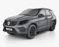 Mercedes-Benz GLE 클래스 (W166) AMG Line 2017 3D 모델  wire render