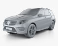 Mercedes-Benz GLE 클래스 (W166) AMG Line 2017 3D 모델  clay render