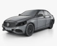 Mercedes-Benz C 클래스 (W205) 세단 인테리어 가 있는 2017 3D 모델  wire render