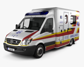 3D model of Mercedes-Benz Sprinter (W906) Ambulance 2014