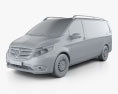 Mercedes-Benz Metris Kastenwagen mit Innenraum 2017 3D-Modell clay render