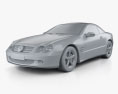 Mercedes-Benz SL级 (R230) 2008 3D模型 clay render