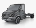 Mercedes-Benz Sprinter 单人驾驶室 Chassis LWB 2016 3D模型 wire render