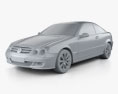 Mercedes-Benz CLK级 (C209) coupe 2008 3D模型 clay render
