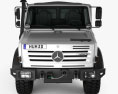 Mercedes-Benz Unimog U4000 Flatbed Canopy Truck 2000 3d model front view