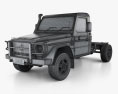 Mercedes-Benz G级 (W463) 单人驾驶室 Chassis 2020 3D模型 wire render