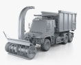 Mercedes-Benz Unimog U530 Paul Snow Plow Truck 2019 Modello 3D clay render