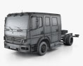 Mercedes-Benz Atego Crew Cab シャシートラック 2010 3Dモデル wire render