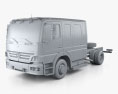 Mercedes-Benz Atego Crew Cab Chasis de Camión 2010 Modelo 3D clay render