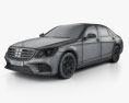 Mercedes-Benz S-Klasse (V222) LWB AMG Line 2018 3D-Modell wire render