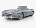 Mercedes-Benz 300 SL 1957 3Dモデル clay render
