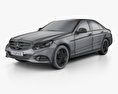 Mercedes-Benz E 클래스 (W212) 세단 인테리어 가 있는 2017 3D 모델  wire render