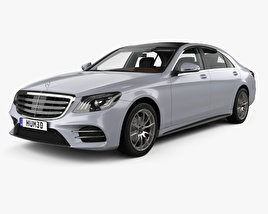 Mercedes-Benz Sクラス (V222) LWB AMG Line HQインテリアと 2018 3Dモデル