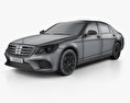 Mercedes-Benz Classe S (V222) LWB AMG Line con interni 2018 Modello 3D wire render
