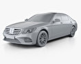 Mercedes-Benz S-класс (V222) LWB AMG Line с детальным интерьером 2018 3D модель clay render
