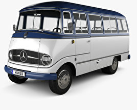 3D model of Mercedes-Benz O-319 Minibus 1955